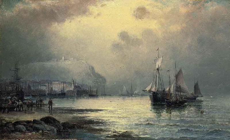William J.Glackens Fishing vessels off Scarborough at dusk China oil painting art